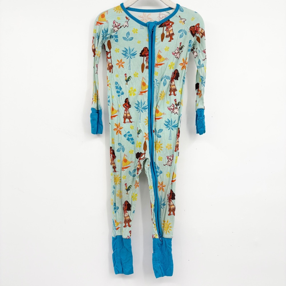 Little Sleepies x Disney Girls Moana Tropical Bamboo Zippy Pajamas Size 12-18M